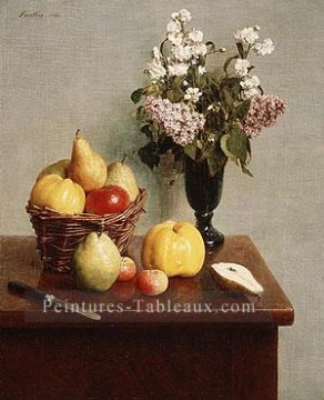 Nature morte aux fleurs et aux fruits 1866 Henri Fantin Latour Peinture à l'huile
